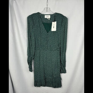 ba&sh Little Robe Ruched Mini Dress Emerald Size 2, US M